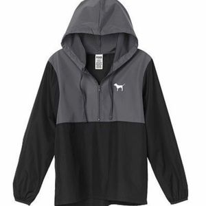 PINK victoria's secret rain jacket/quarter zip